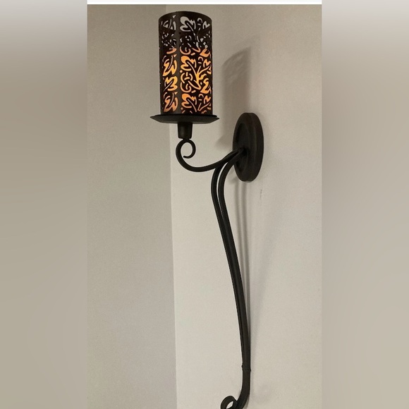 Party Lite Metal Sconces plus, cut out candle sleeve set! Vintage Bronze Finish - Picture 10 of 16